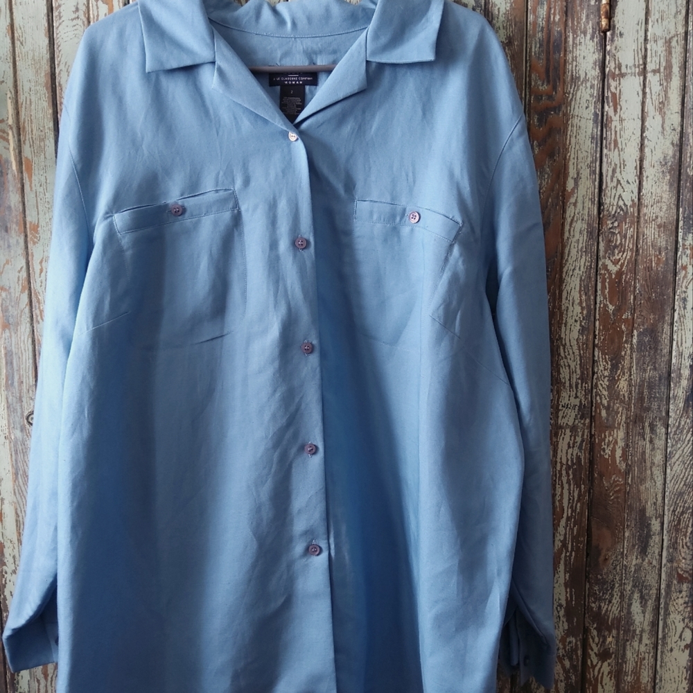Crazy Horse Linen Shirt size 2X Blue